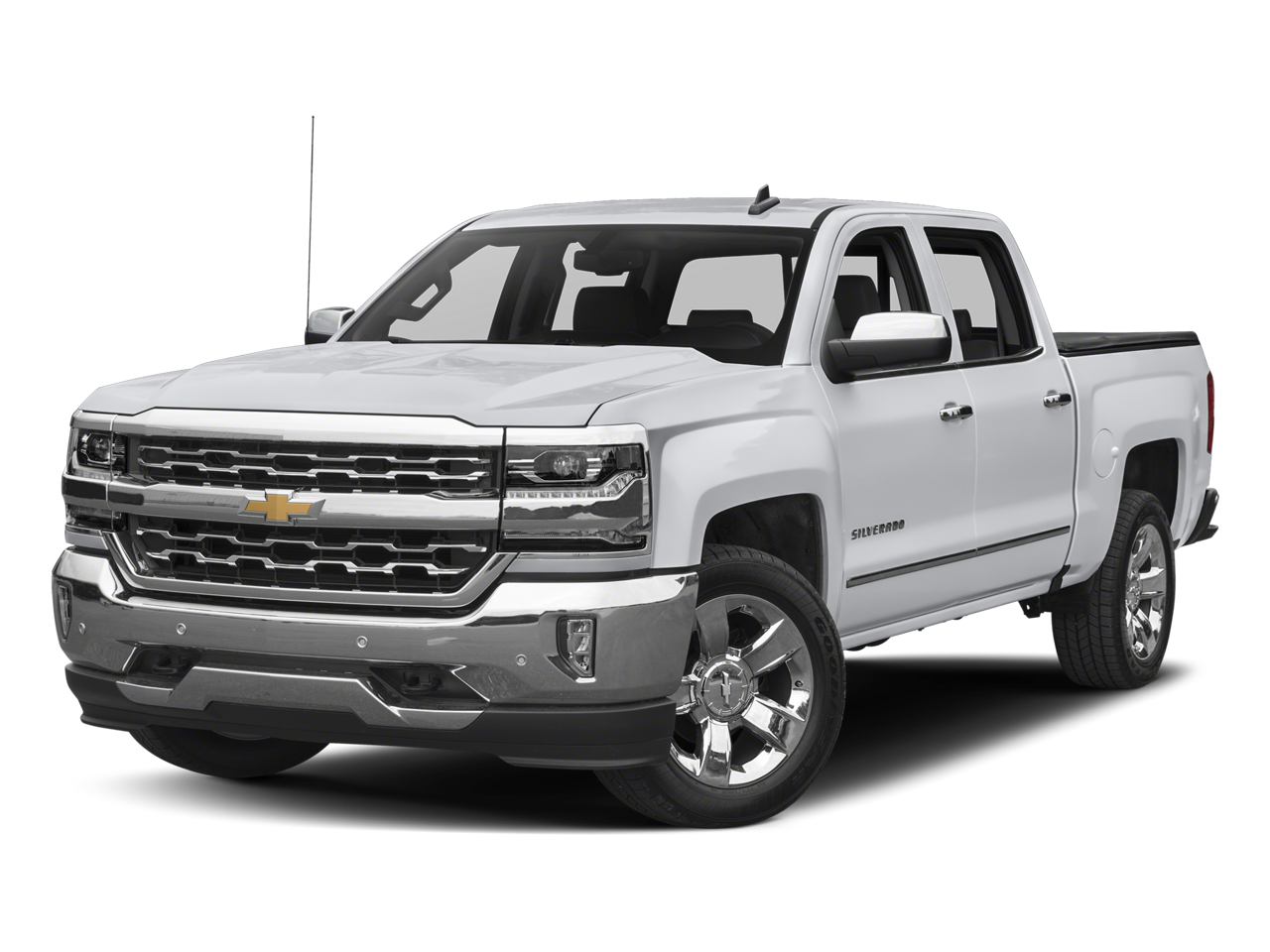 2018 Chevrolet Silverado 1500 LTZ 2LZ in Silver Ice Metallic — front three-quarter view