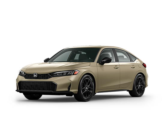 2026 Honda Civic Sport in Sand Dune Pearl — front three-quarter view