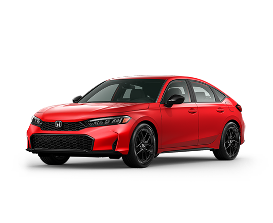 2026 Honda Civic Sport in Rallye Red — front three-quarter view