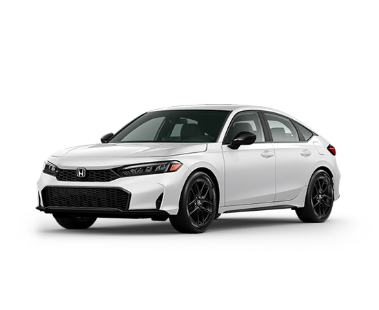 2026 Honda Civic Sport in Platinum White Pearl — front three-quarter view