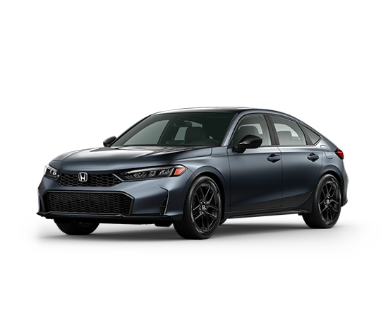 2026 Honda Civic Hybrid Sport in Meteorite Gray Metallic — front three-quarter view