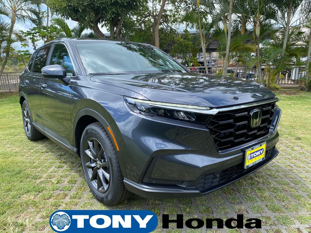 2026 Honda CR-V EX-L in Meteorite Gray Metallic — front three-quarter view