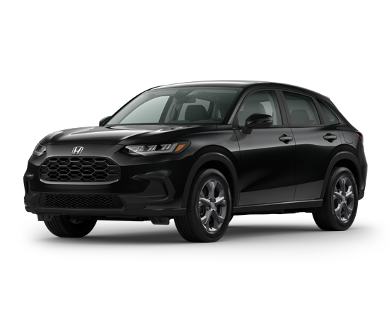 2027 Honda HR-V LX in Crystal Black Pearl — front three-quarter view