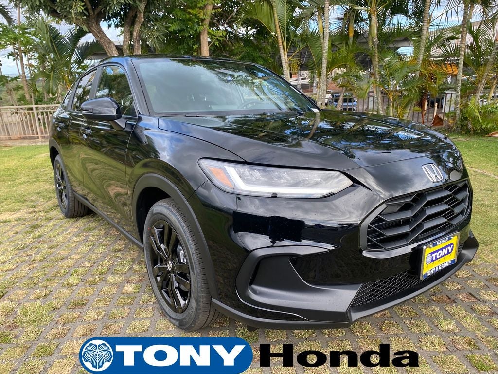 2027 Honda HR-V Sport in Crystal Black Pearl — front three-quarter view