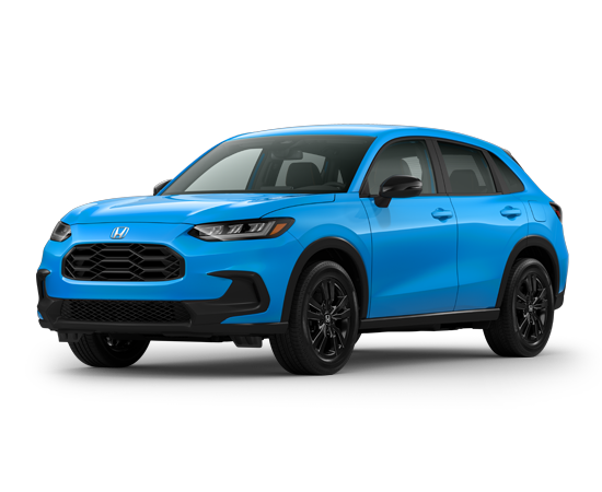 2027 Honda HR-V Sport in Boost Blue Pearl — front three-quarter view