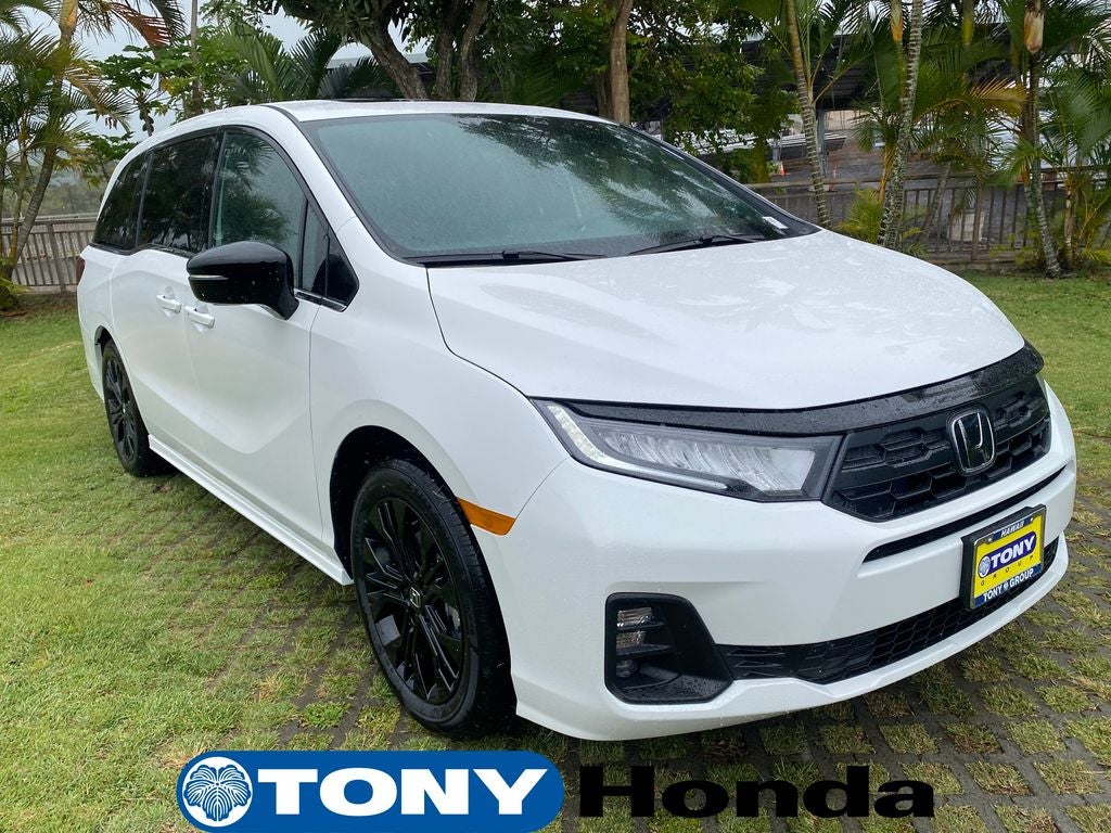 2026 Honda Odyssey Sport-L in Platinum White Pearl — front three-quarter view