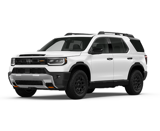 2026 Honda Passport TrailSport Elite Blackout in Platinum White Pearl — front three-quarter view