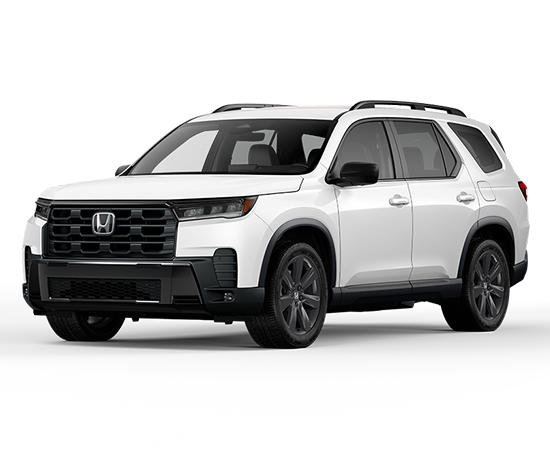 2026 Honda Pilot Sport in Platinum White Pearl — front three-quarter view