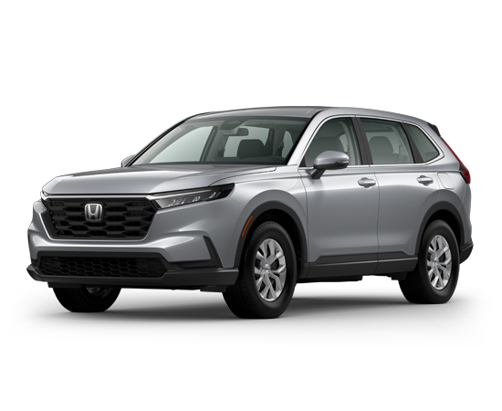 2026 Honda CR-V LX in Solar Silver Metallic — front three-quarter view