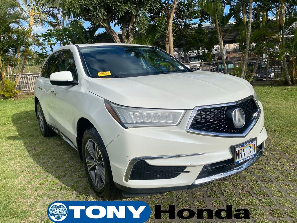2019 Acura MDX 3.5L in White — front three-quarter view