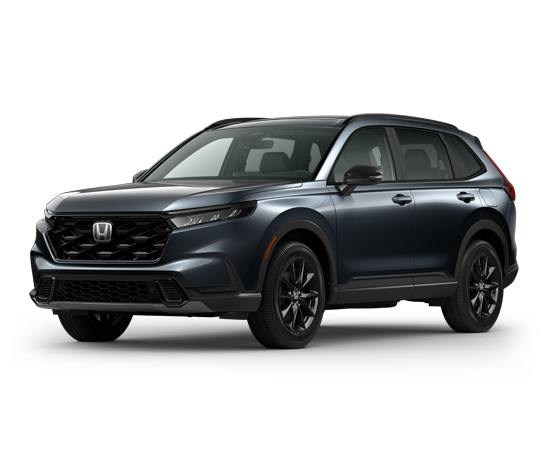 2026 Honda CR-V Hybrid Sport-L in Meteorite Gray Metallic — front three-quarter view