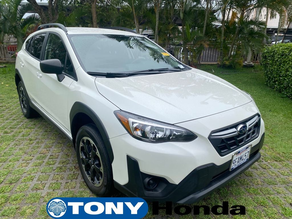 2023 Subaru Crosstrek Base in Crystal White Pearl — front three-quarter view