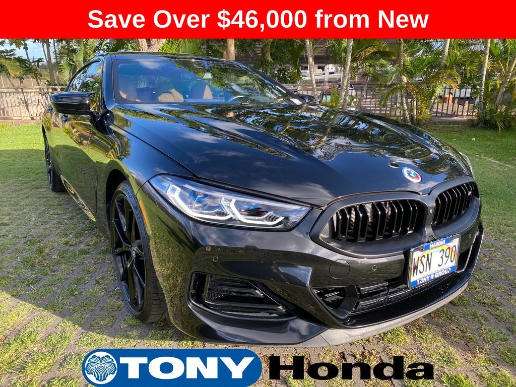 2023 BMW 8 Series M850i xDrive Gran Coupe in Black Sapphire Metallic — front three-quarter view